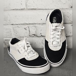 Far West Black & White Canvas Sneakers Women’s 8 — Casual Everyday Shoes